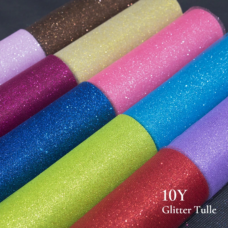 

10 Yards 15cm Tulle Roll Glitter Sequin Organza Tutu Fabric Wedding Decoration Tulle White Tulle Birthday Party Supplies
