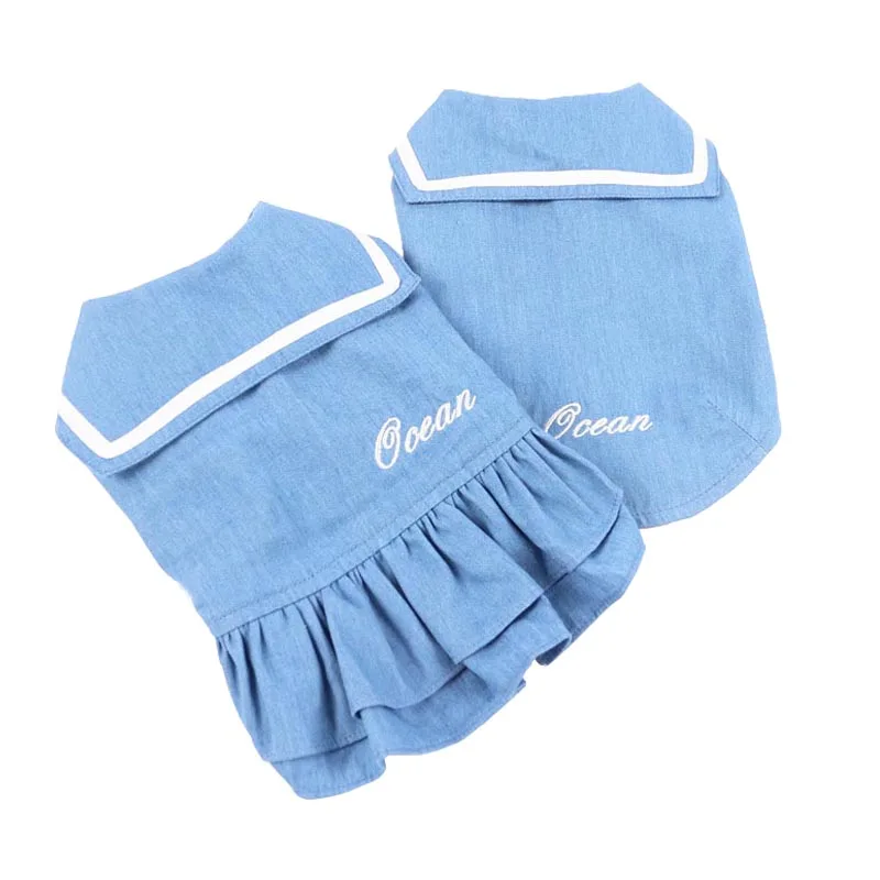 Джинсовая одежда для домашних животных темно синий стиль искусственная кожа