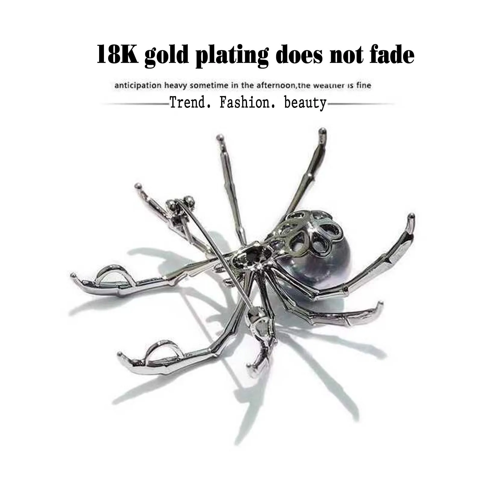 Женские черные Броши пауки в стиле панк бриллиантовые аксессуары и