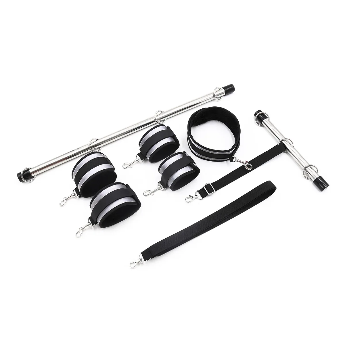 

Adults Games Restraints Shackles Spreader Bar Bondage Set With Handcuffs Ankle Cuffs Collar For Bdsm Fantasy Fetish Role Play