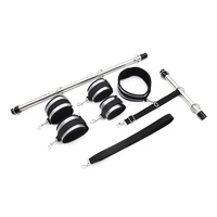 adults games restraints shackles spreader bar bondage set with handcuffs ankle cuffs collar for bdsm fantasy fetish role play