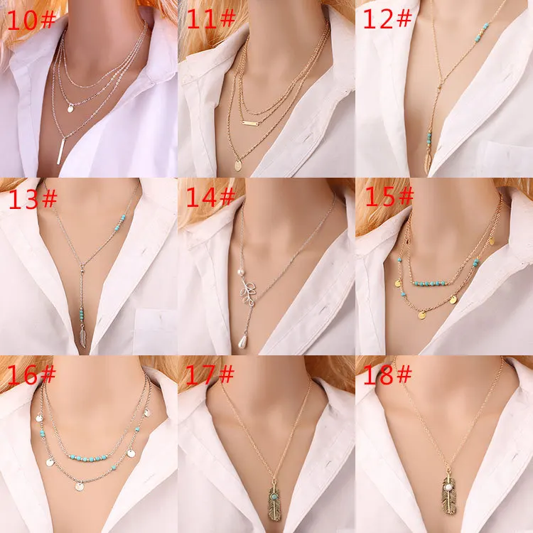 

Hot selling-2 layers Gold Simple Mordern Bird Leaf Cross Pendant Necklaces For Women Gift 2020 New Design Fashion Jewelry