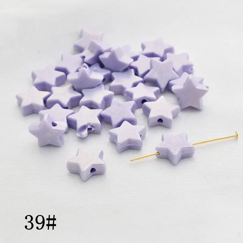 100 шт. бусины 11 мм в форме звезд ожерелье браслет из смолы бисер пентаграмма