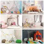 Laeacco палатка Wigwam детский день рождения вечеринка Декор Мишка Тедди мультфильм кукла интерьер фотография фон фото студия