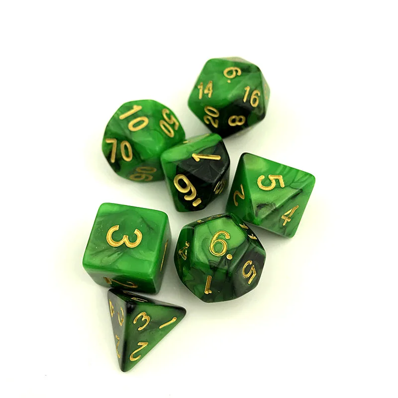 Оптовая продажа 7 шт./компл. новых игра в кости многогранник D4 D20 мульти Гранёные с