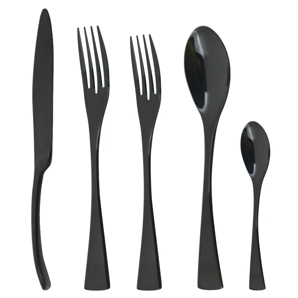 5 шт./компл. 304 набор посуды из нержавеющей стали Западный черный столовых