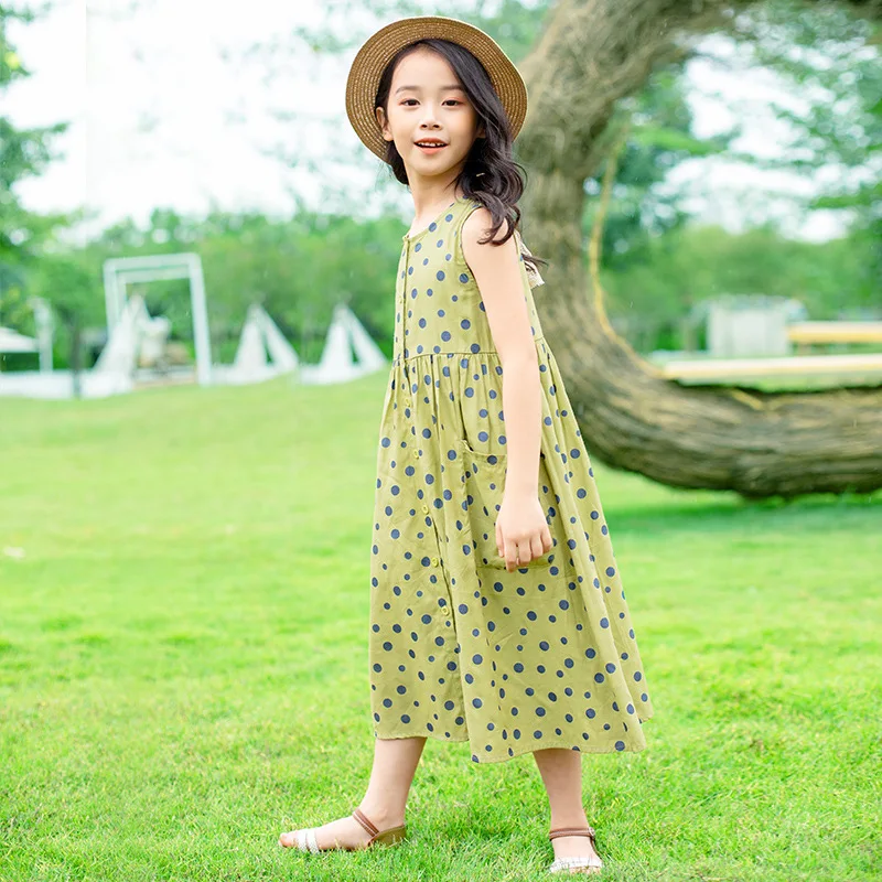 Одежда для девочек 4-14 лет 2020 летние платья больших длинное хлопковое платье в