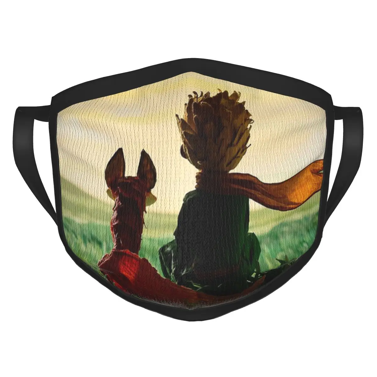 

The Little Prince Fox Boy Face Mask Reusable Washable Breathable Black Border Scarf Dust prevention for Adult Women Men cool