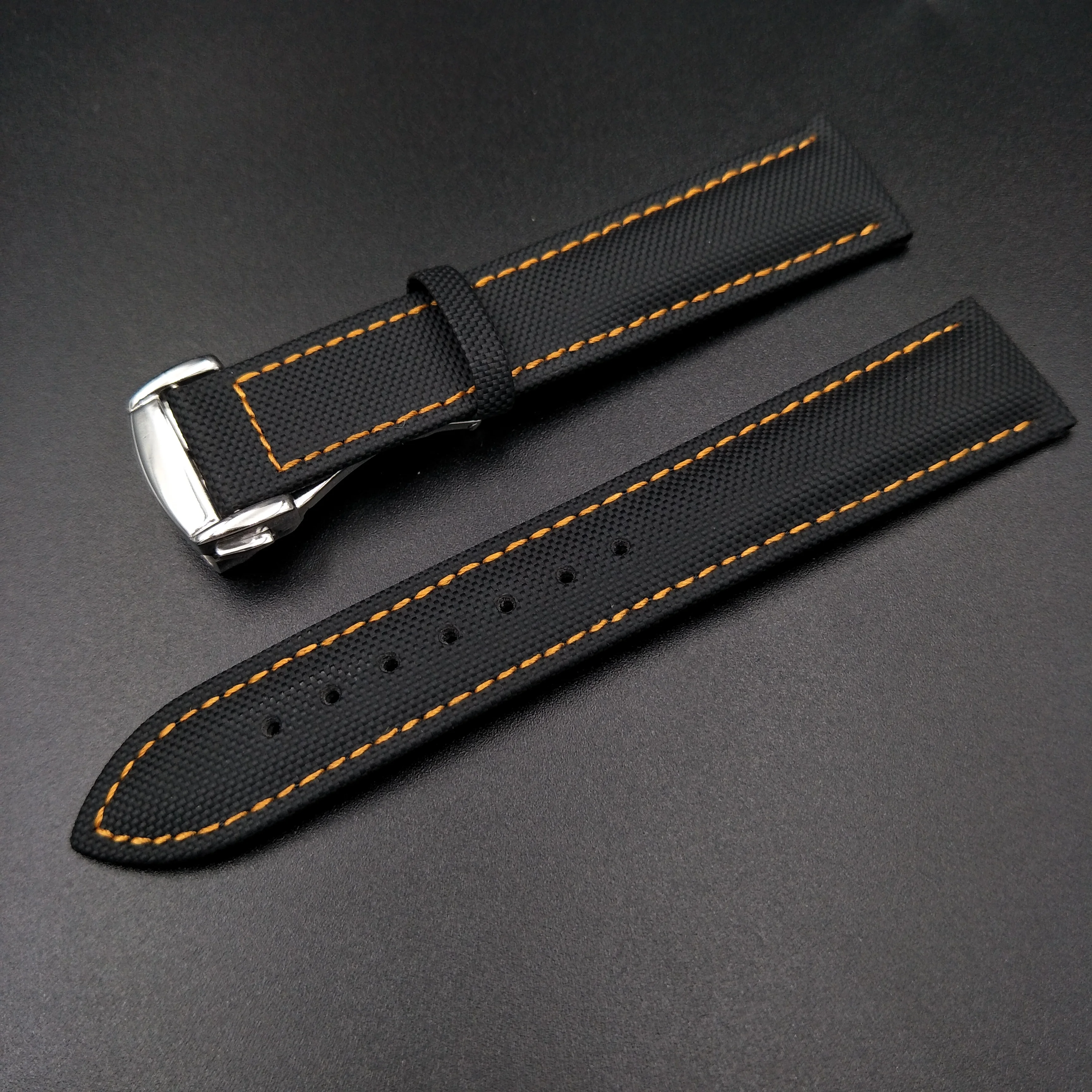 Nylon Leather Watch band For Omega Seamaster 20mm 22mm High Quality Canvas Watch Strap Band With Silver Gold Rosegold Clasp