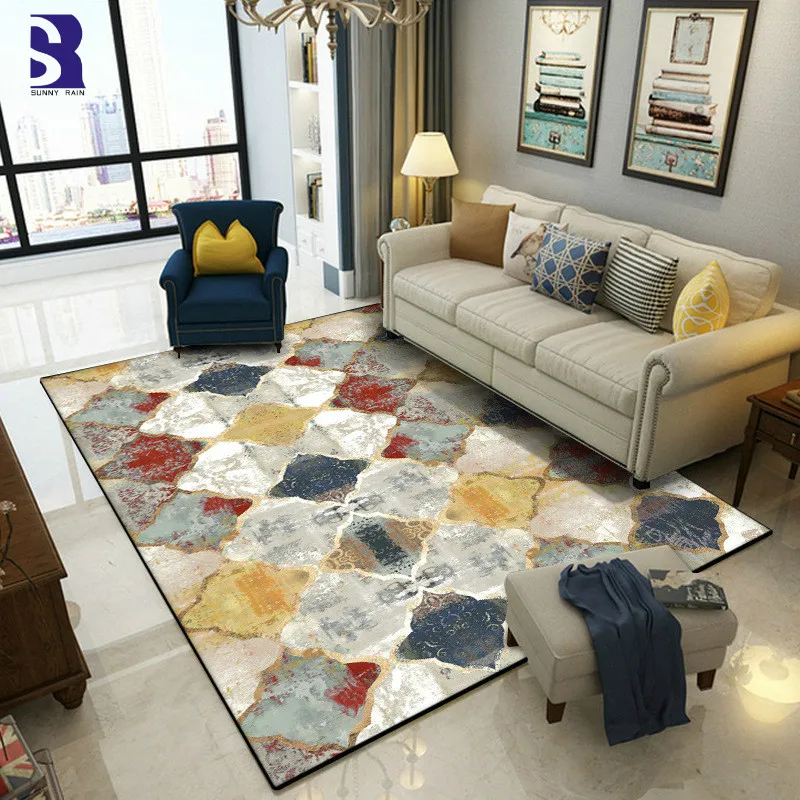 

SunnyRain 1-piece Fleece Printed Area Rug for Living Room Kitchen Rug Bedroom Carpets Round Rugs