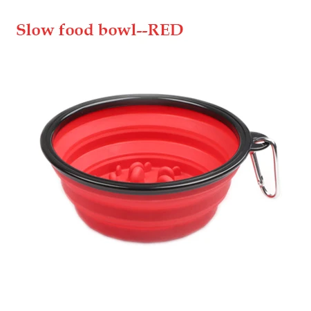 Red slow food bowl 1000 мл миска для собак с медленным питанием складные силиконовые миски для домашних животных портативная туристическая миска для собак интересная развивающая миска для домашних животных - Цвет: Red slow food bowl