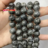 natural labradorite larvikite stone beads black round loose beads 15 4681012mm for jewelry making diy bracelets accessories
