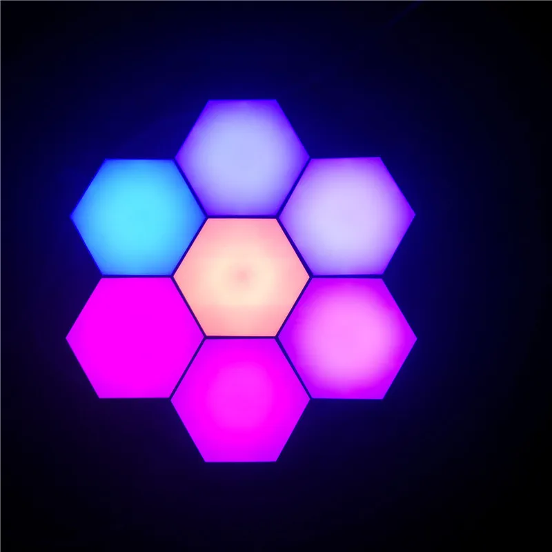 App Coloful quantum lamp smart home honeycomb Light hexagonal creative wall combination splicing bedroom bedside | Лампы и освещение