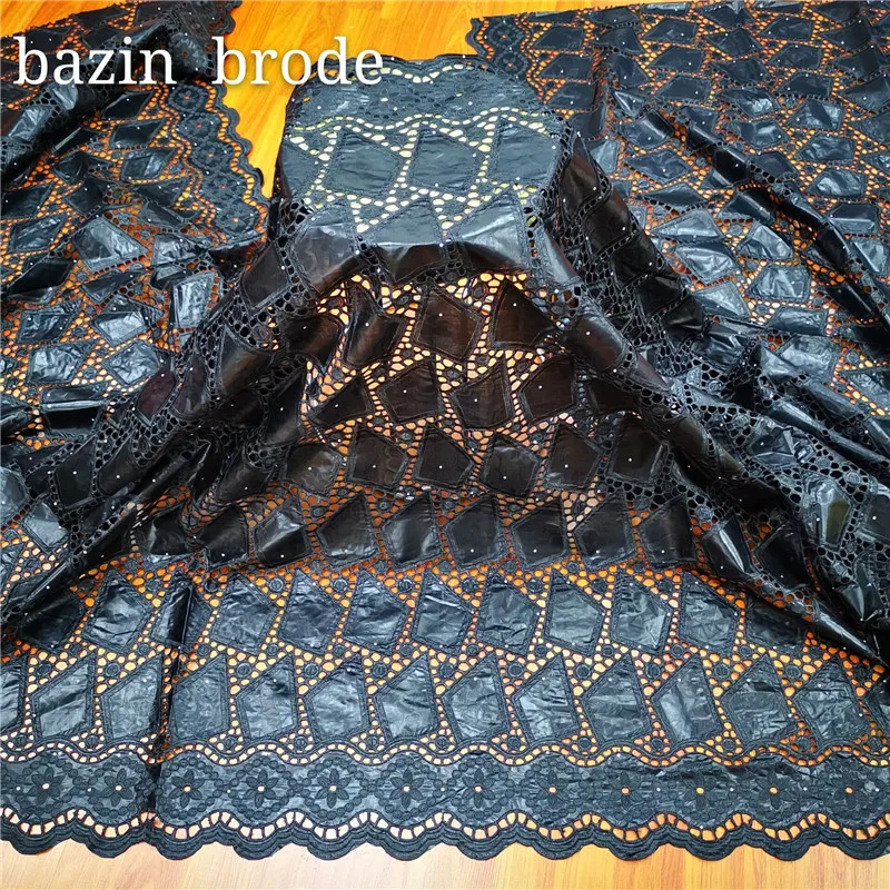 Модная африканская одежда хлопчатобумажная ткань 2020 Bazin Riche Guinea Brocade новое белое