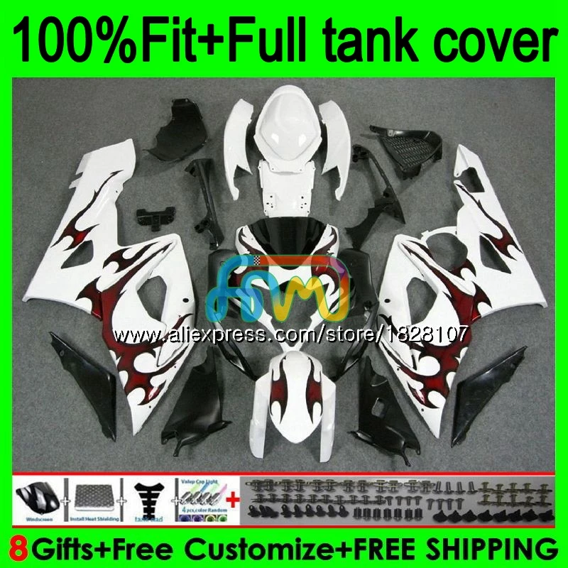 

Injection For SUZUKI GSXR1000 K5 GSXR-1000 GSX R1000 98BS.17 GSX-R1000 GSXR 1000 CC 1000CC 05 06 Red black 2005 2006 Fairings