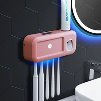 adsorption inverted toothbrush holder automatic toothpaste squeezer storage rack wall mounted toothpaste squeezer extruder