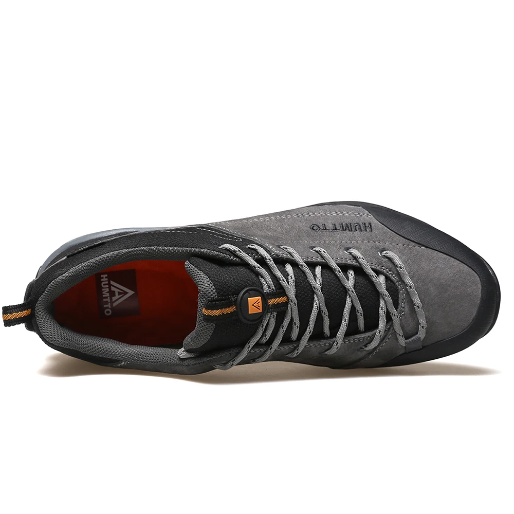 HUMTTO New Leather Hiking Shoes Waterproof Trekking Sneakers for Men Sport Trail Climbing Walking Male Safety Outdoor Boots Mens