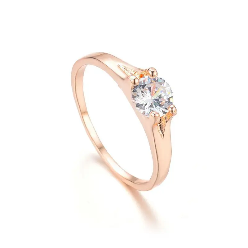 Женское кольцо высокое качество 6 мм фианит серебристый желтый золотой розовый