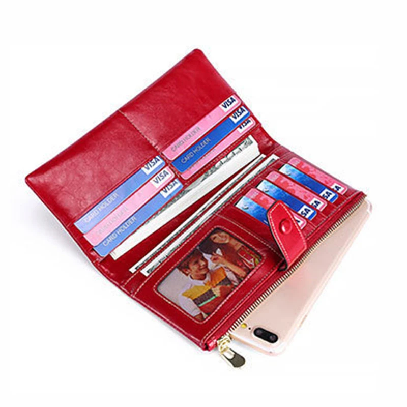 Модные женские кошельки из натуральной кожи кошелек женский длинный чехол для