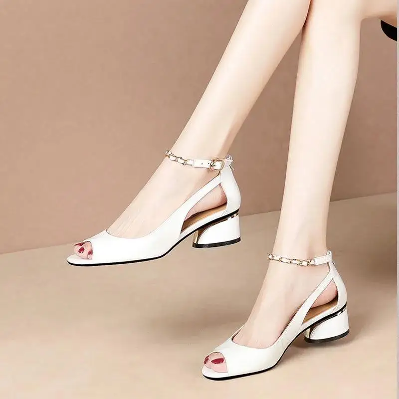 

Women Classic Grey Pu Leather Peep Toe High Quality Square Heel Shoes Lady Casual Hollow Comfort Pink Heel Shoes Zapatos E9636
