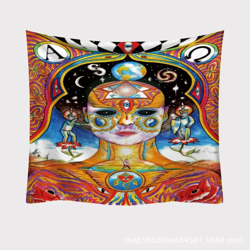 Сглаза угловая настенная ткань muurdoek гобелен trippy настенное искусство | Дом и сад