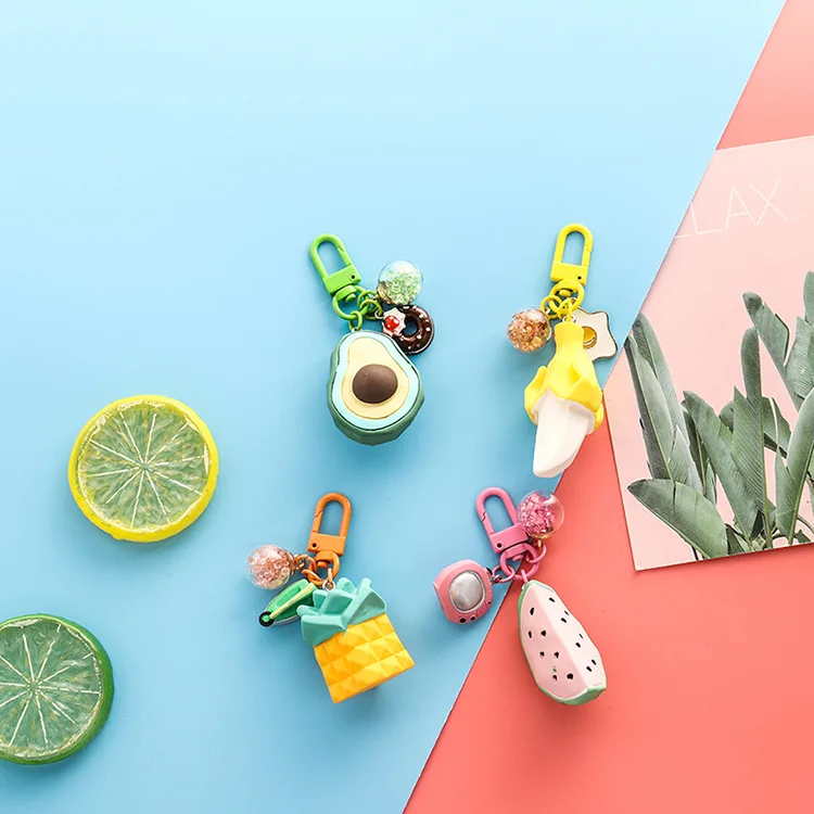 Креативный брелок банан авокадо ананас для девочек имитация фруктов подходит