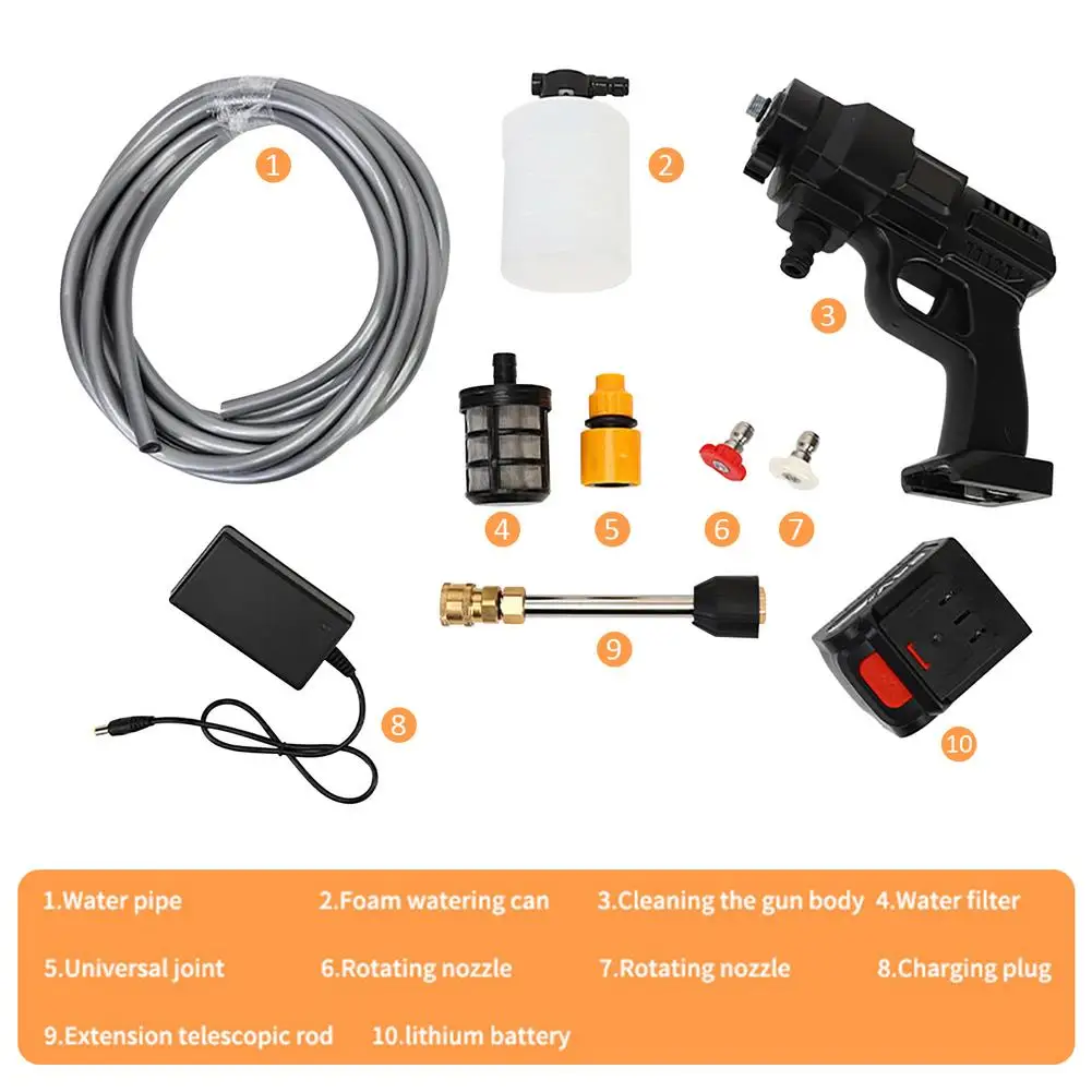 Pаспродажа Беспроводная мойка высокого давления, портативный пистолет для мойки высокого давления, 24 В/12 В