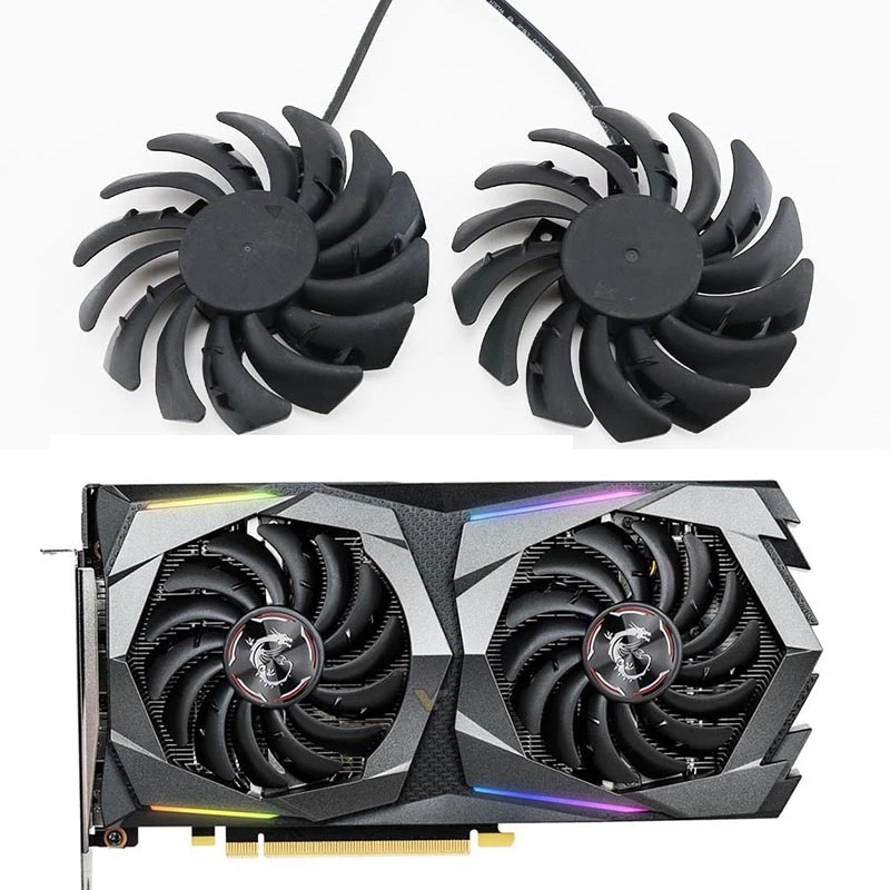 

Новый 2 шт. 85 мм PLD09210S12HH PLD09210B12HH 4PIN охлаждающий вентилятор для MSI GeForce GTX 1660 SUPER GAMING GTX1660Ti GTX 1650 4G