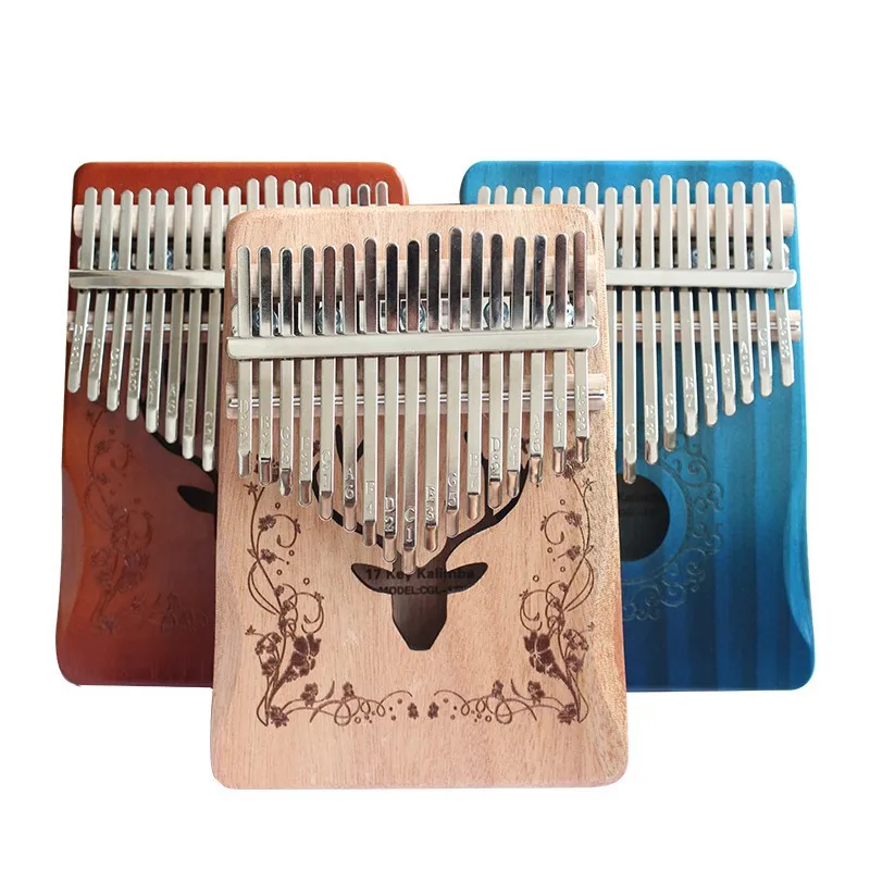 

Kalimba 17 Keys Protable Calimba Thumb Piano Mbira Muspor Musical Instrument High Quality Mahogany Body With Accessories
