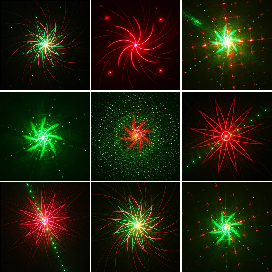 Водонепроницаемый лазерный проектор ALIEN 8 узоров красно-зеленый с дистанционным