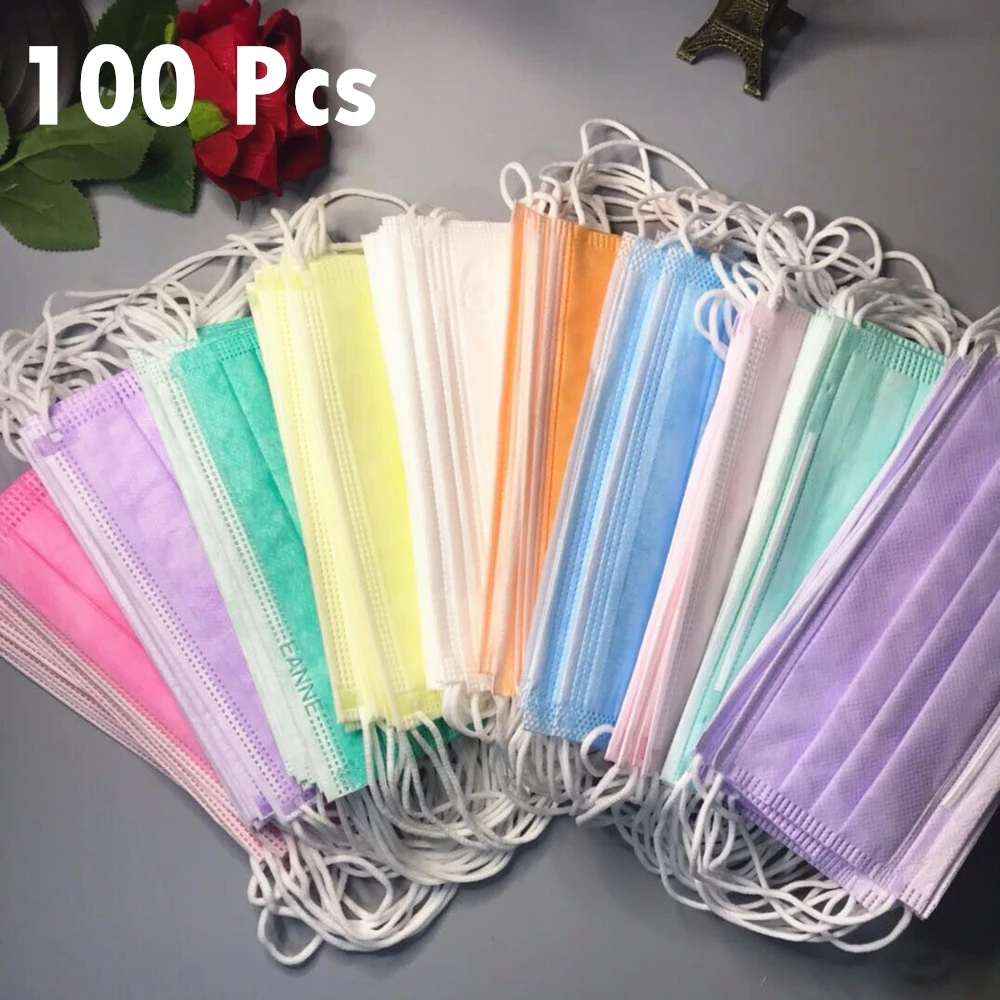 

Маски для лица 10/50/100 шт. от газа, пыли, рта, туши для ресниц, маски против капель, одноразовые маски для лица