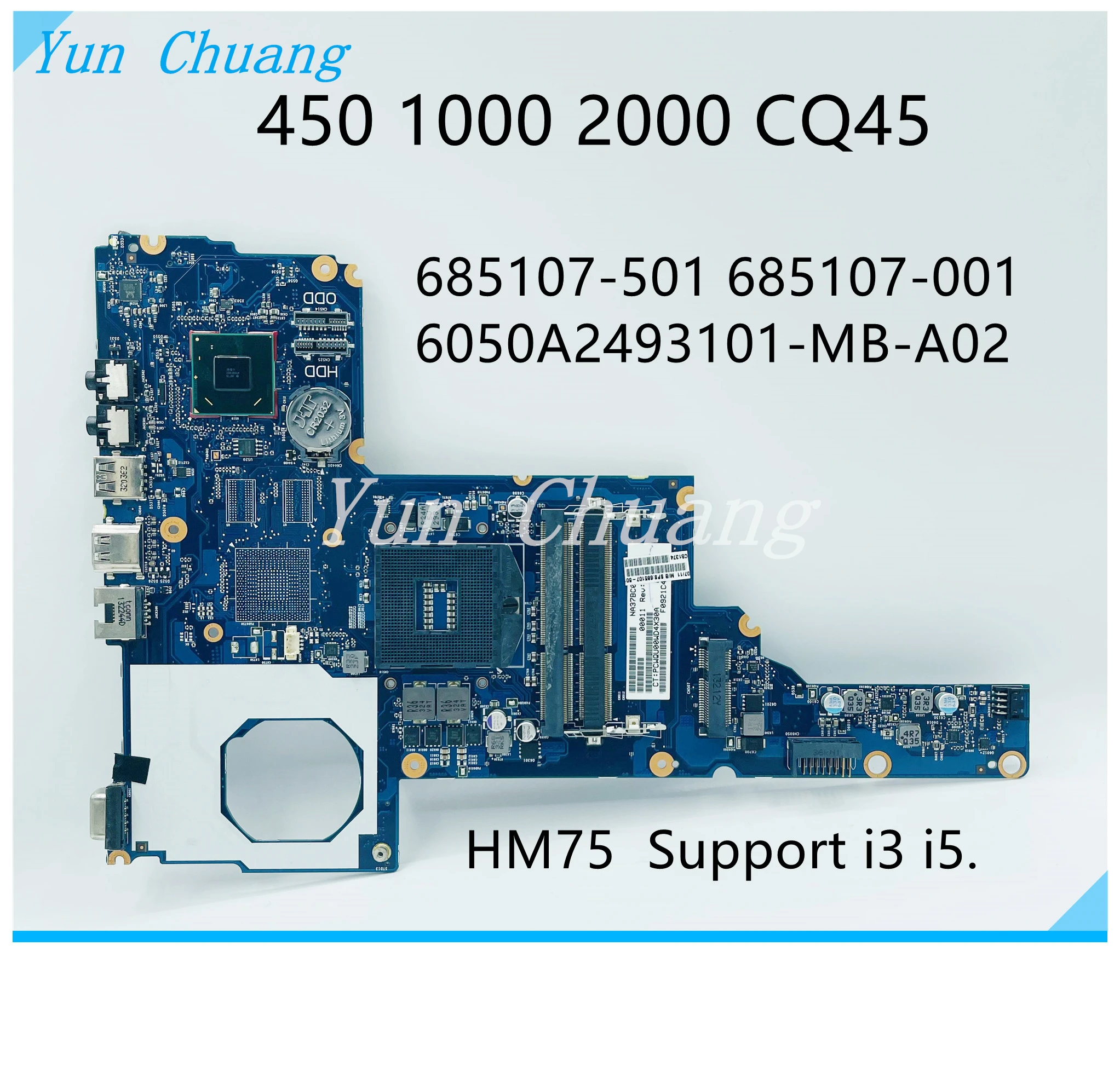685107-501 685107-001 для HP 450 1000 2000 CQ45 TPN-I105 материнская плата ноутбука 6050A2493101-MB-A02 HM75 DDR3 100%
