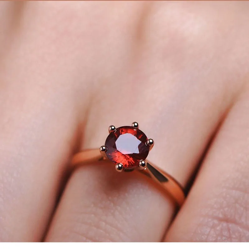 Женское кольцо из розового золота MENGYI классическое обручальное с 6 крапанами и