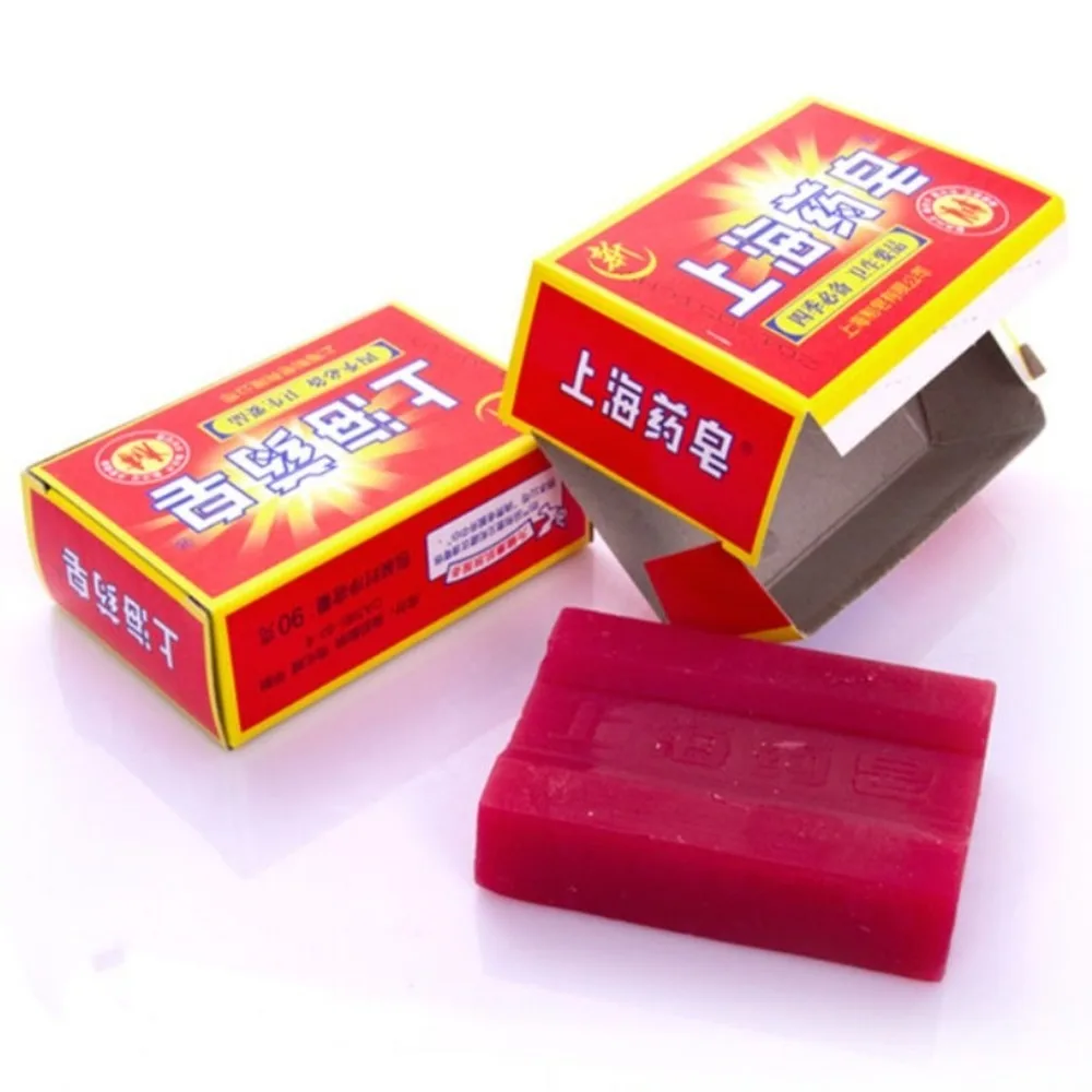 

90g Red China Medicated Soap 4 Skin Conditions Acne Psoriasis Seborrhea Eczema Anti Fungus Bath Healthy Soap Body Skin Care Tool