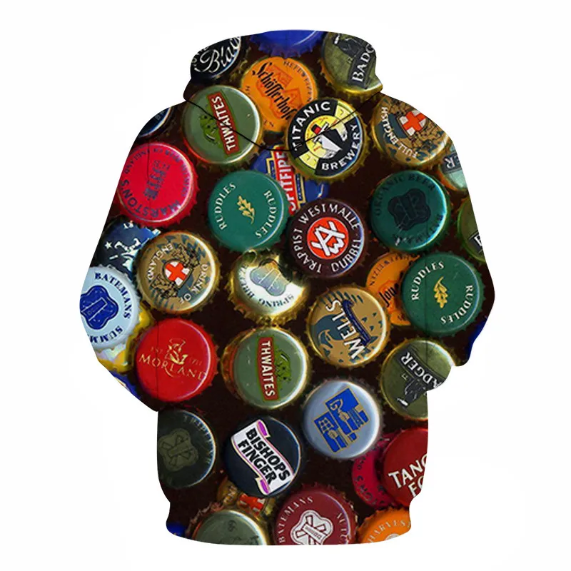 Новая модная толстовка с 3D принтом пива/бургер/3d принт зеленая бутылка/Пиво