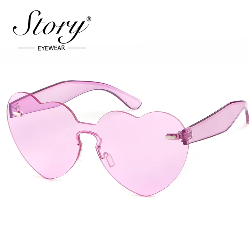 История 2018 без оправы оттенок прозрачные линзы солнцезащитные очки модные форма