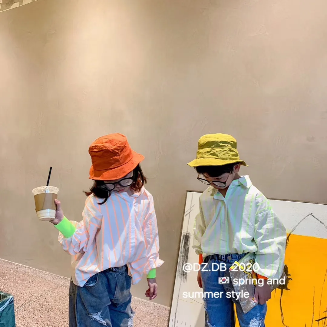 Детская одежда Новинка Весна 2020 рубашка детская полосатая для мальчиков и