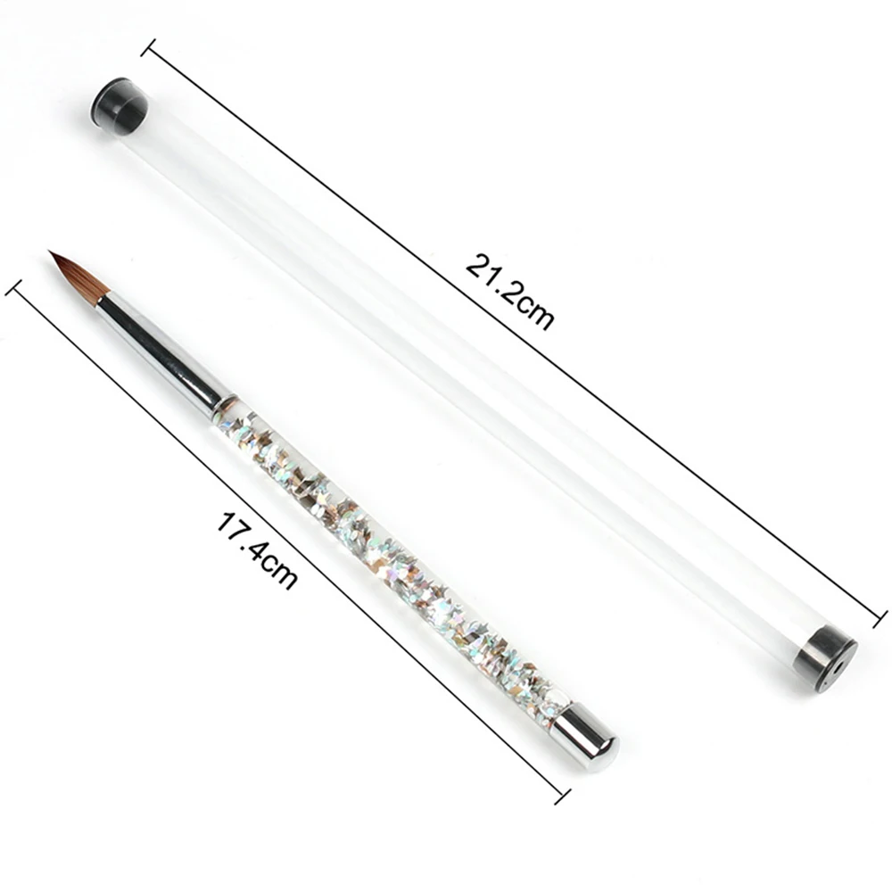 Новая кисть с блестящей ручкой для дизайна ногтей акриловой пудры 100% нейлоновая