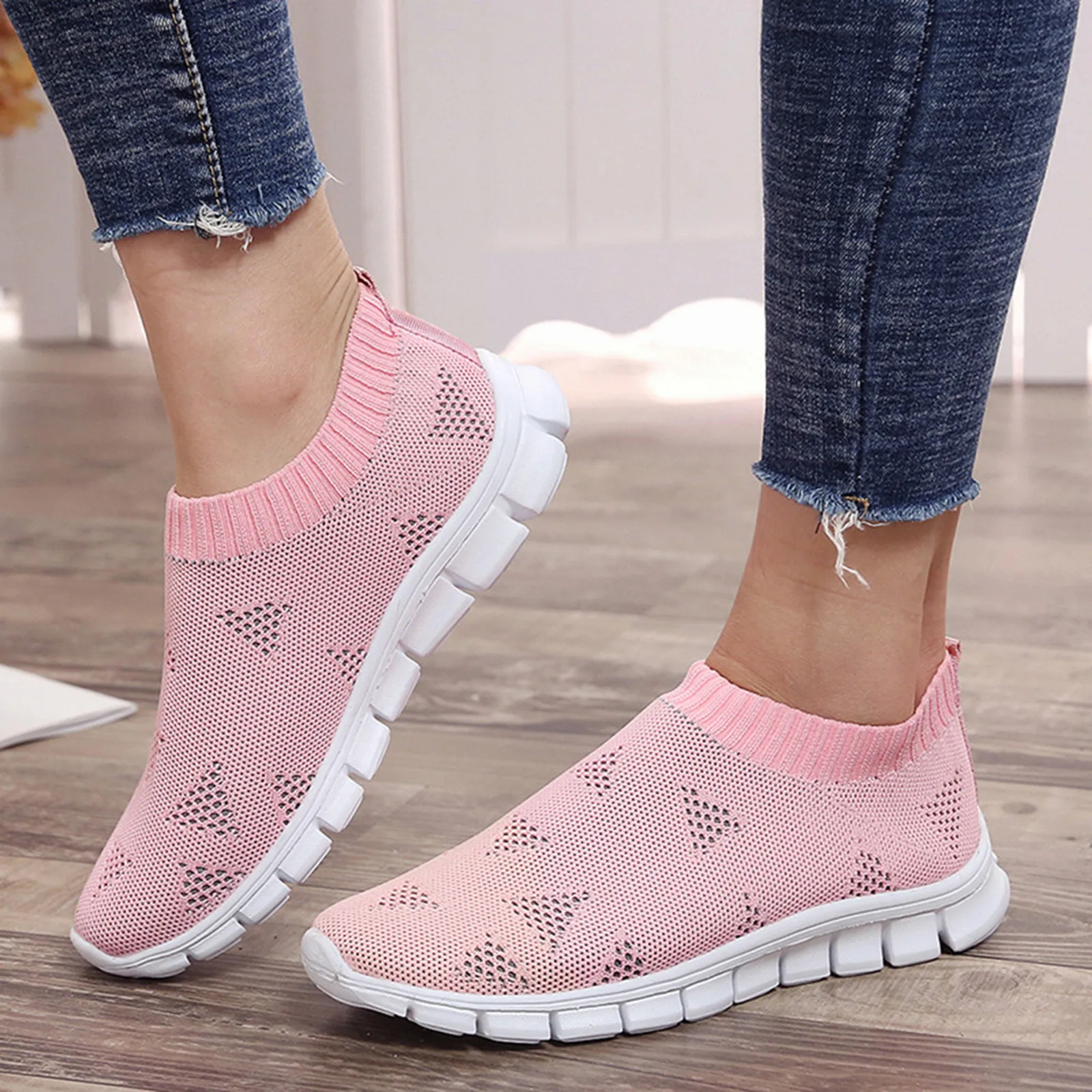 

Women's Sports Shoes Summer New Breathable Sports Shoes Running Fitness Sports Shoes Vulcanized Loafers Women's Leisure Walk