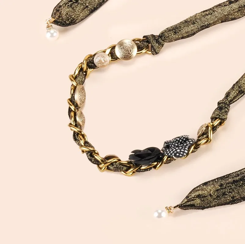 Ремень Тканевый длинный женский индивидуальный металлический декоративный пояс