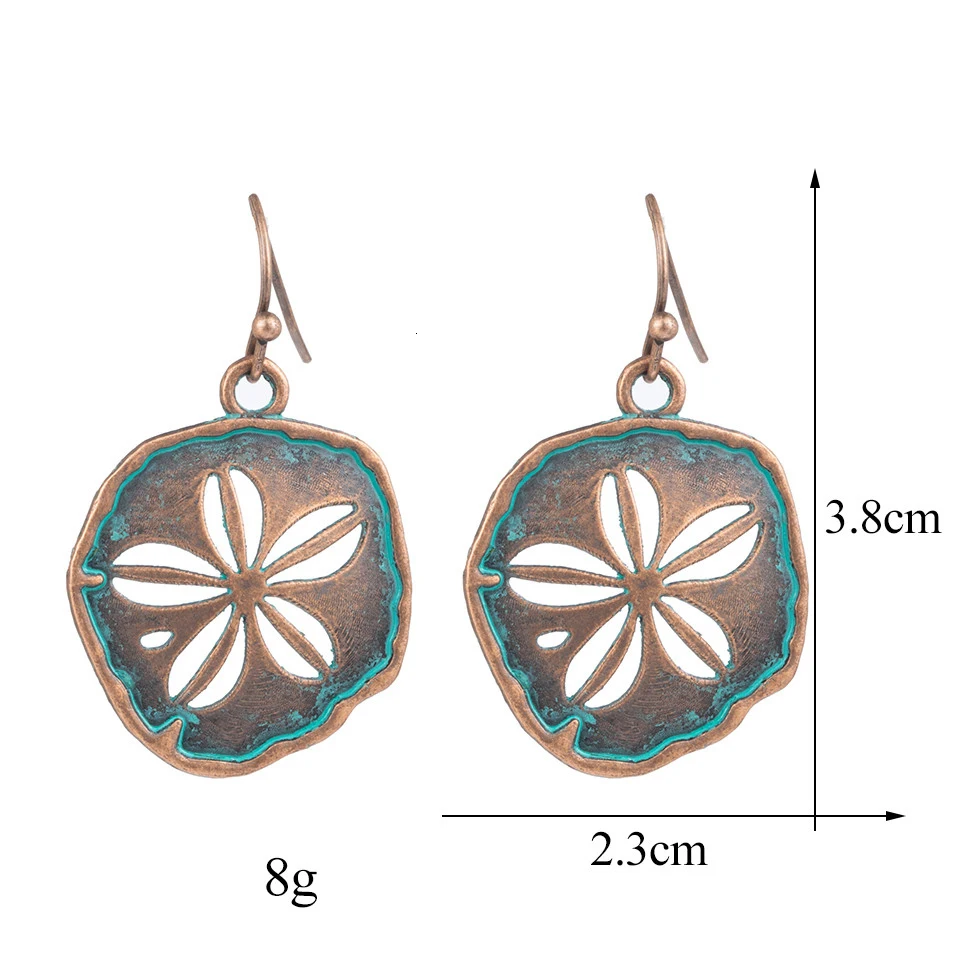 Conjunto de brinco de folha de flor grande do vintage Declaração de jóias feminino Bohemia étnica entrega de bronze longa brincos pendurados para mulheres