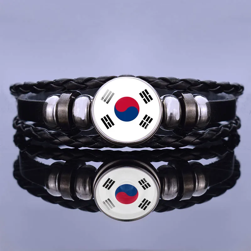 Браслет с флагом в стиле панк Китай Россия Индия Афганистан Япония Корея