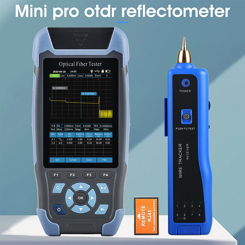 AUA900D mini pro OTDR рефлектометр 9 функций в 1 устройство OPM OLS VFL карта событий RJ45 Ethernet
