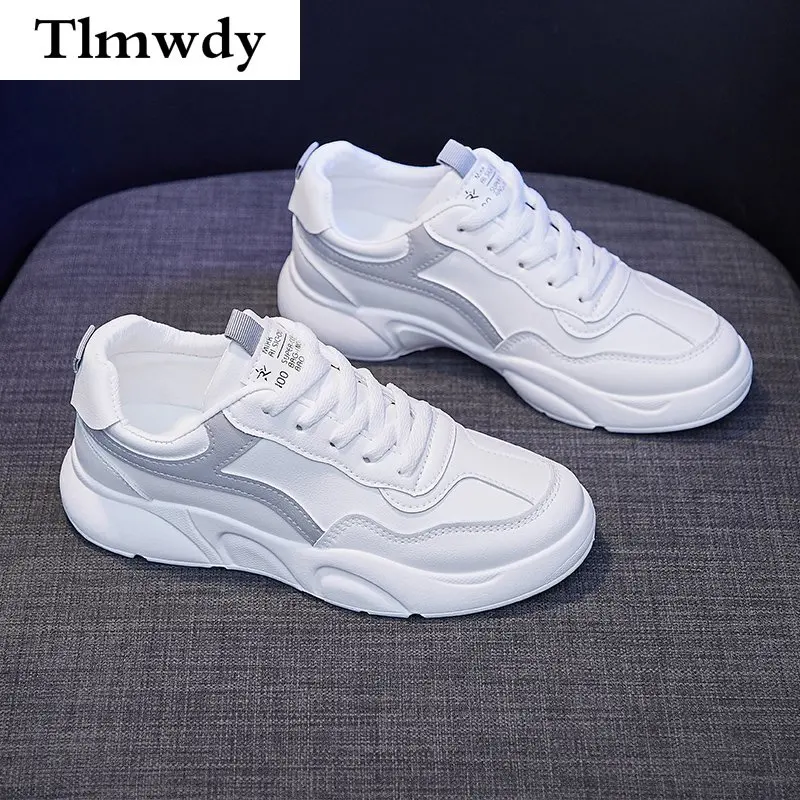 

2021 Spring New Women Sneaker Fashionable and Comfortable Walking Lace-up Women's Vulcanized Shoes Platform Women's Casual Shoes