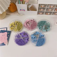 toyou simple pure color paper clip combination binder clips long tail clamps cat shape paperclips shool office binding supplies