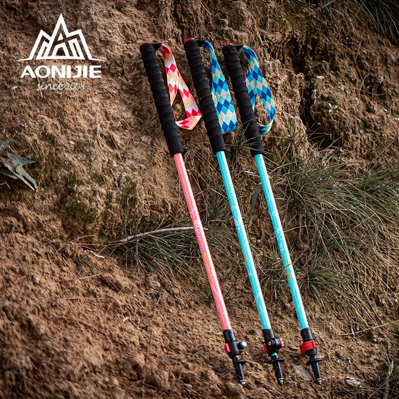 

AONIJIE E4203 One Piece Telescopic Ultralight Quick Lock Trekking Poles Aluminum Alloy Hiking Pole For Teenager Walking Stick