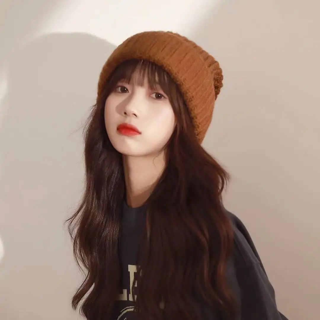 Новинка зимняя мягкая модная шапка в стиле Kpop для женщин облегающая Женская