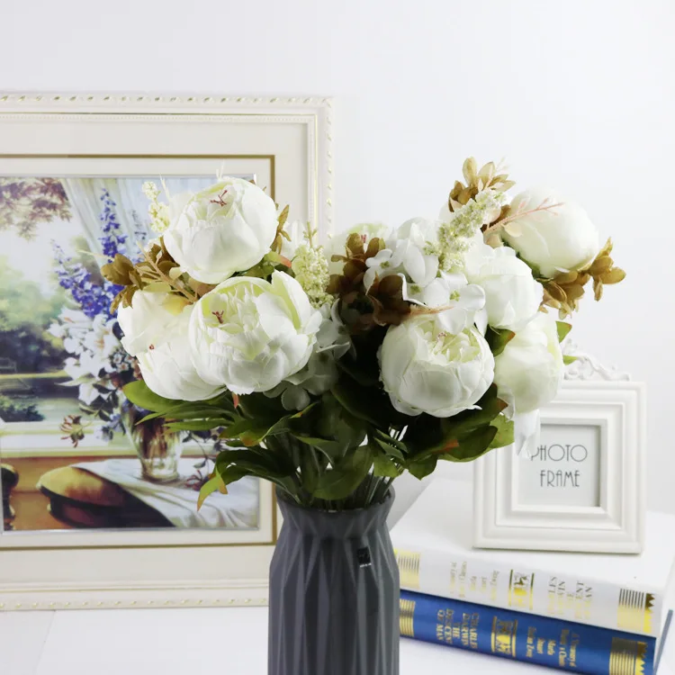 Букет из искусственных цветов 13 головок Шелковый цветок европейская осень яркий