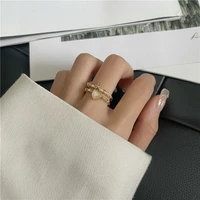 mihan women jewelry sweet heart ring popular style open metal alloy shiny crystal finger ring for girl lady gifts drop shipping