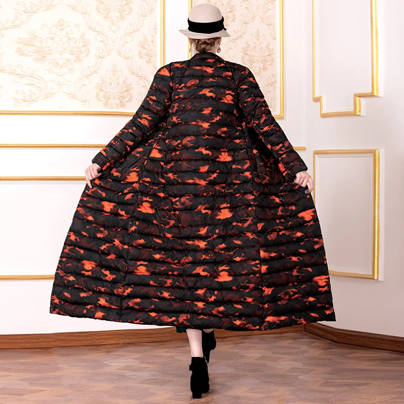 2019 S-4XL Женская парка объемная хлопковая камуфляжная куртка зимнее длинное пальто